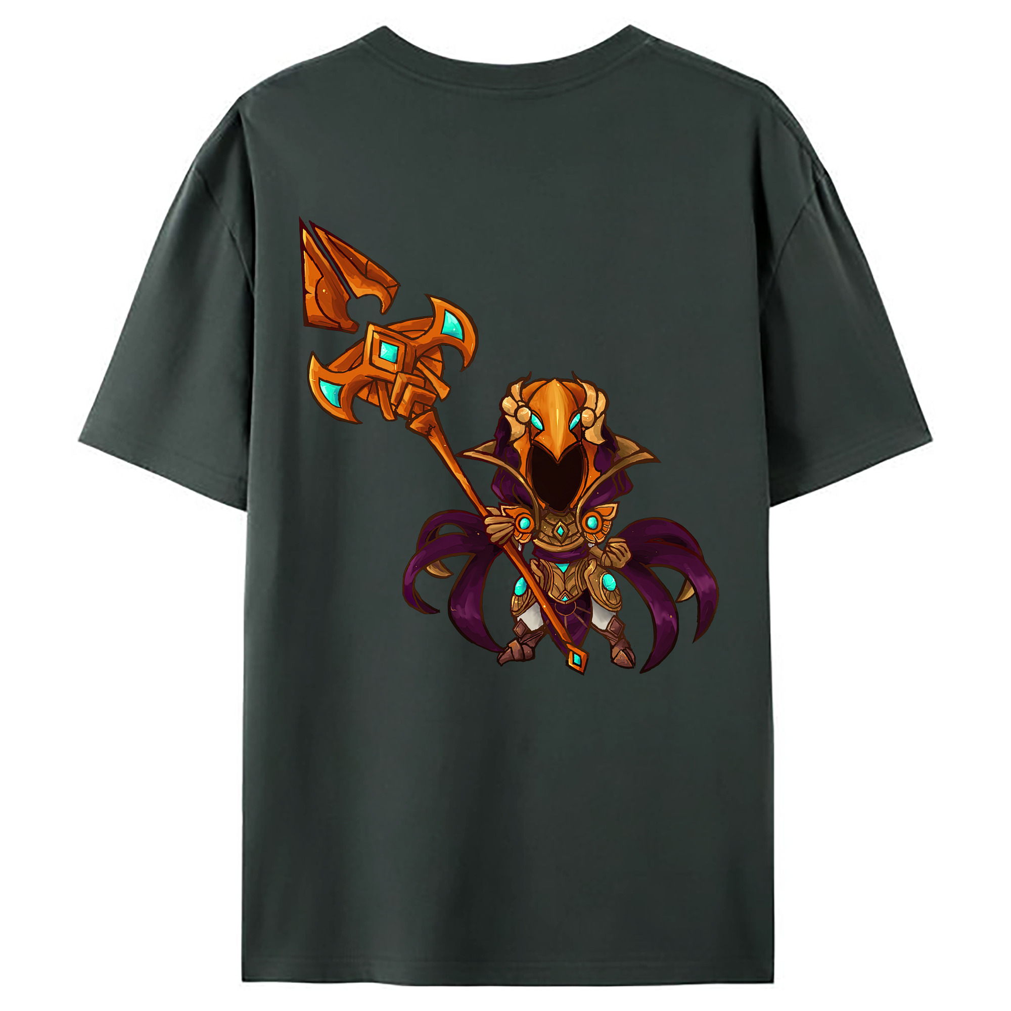 （画像用） リーグ・オブ・レジェンド League of Legends LOL 綿100％ メンズ半袖Tシャツ（バックプリント） 通気性